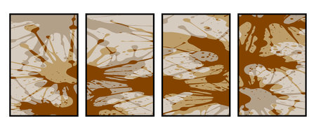 Set of 4 Abstract pattern. Illustration for printing on wall decorations. For use in graphics.のイラスト素材