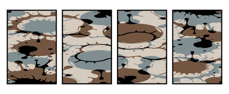 Set of 4 Abstract pattern. Illustration for printing on wall decorations. For use in graphics.のイラスト素材