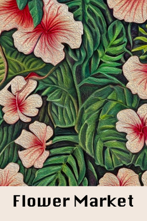 Botanical background. Pattern for printing on wall decorations, covers, leaflets, business cards....