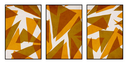 Set of 3 Abstract illustration in vintage style. For use in graphics, for wall decor.