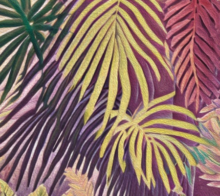 Botanical pattern for printing on wall decorations, covers. Artistic brush strokes.の写真素材