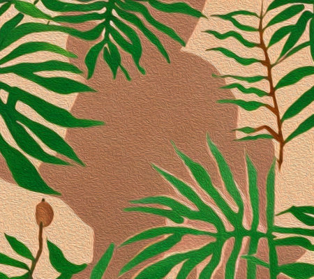Botanical pattern for printing on wall decorations, covers. Artistic brush strokes.
