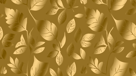 Luxurious golden botanical background. Printable wallpapers, covers, wall art, greeting cards, wedding cards, invitations.の写真素材