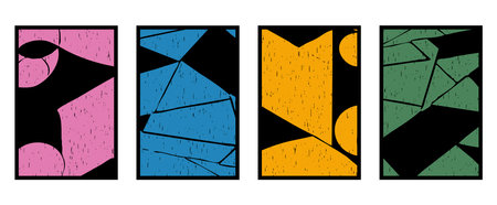 Set of 4 Abstract pattern. Illustration for printing on wall decorations. For use in graphics.のイラスト素材