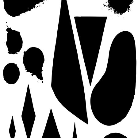 Abstract black and white pattern. For use in graphics. Minimalist illustration for printing on wall decorations. Ink stainsの写真素材