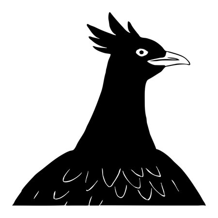 Hen . Black and white illustration. Logo design for use in graphics. T-shirt print, tattoo design.の写真素材