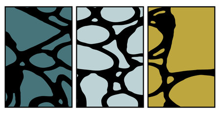 Collection of 3 minimalist illustrations. Printable design for wall decorations and covers.