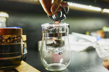Chinese puer fermented and pressed tea. Tea ceremonyの写真素材