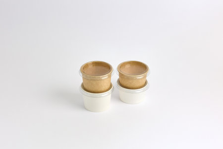 This disposable dessert cup is made from sustainable paper, offering an eco-friendly alternative to...