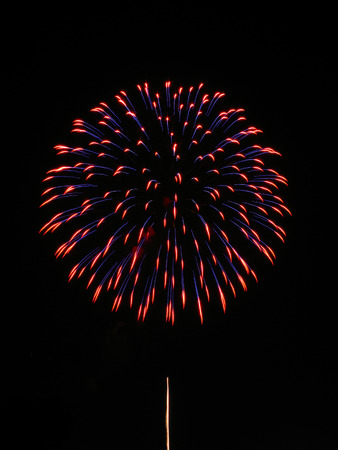 Fireworks in the festival At night the sky is dark.の写真素材