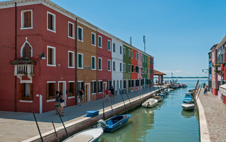 Colorful Burano village at Veniceの写真素材