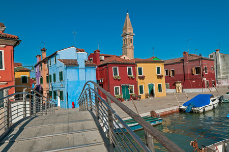 Colorful Burano village at Veniceの写真素材