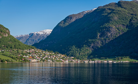 Aurland town, Norway.の写真素材