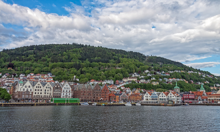 Bryggen, landmark of  Bergen city, Norway.の写真素材