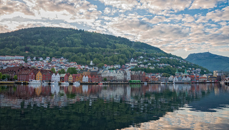 Bryggen, landmark of  Bergen city, Norway.の写真素材