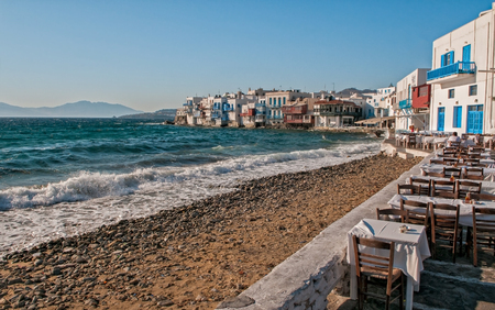 Little venice - Mykonos island, Greece.の写真素材