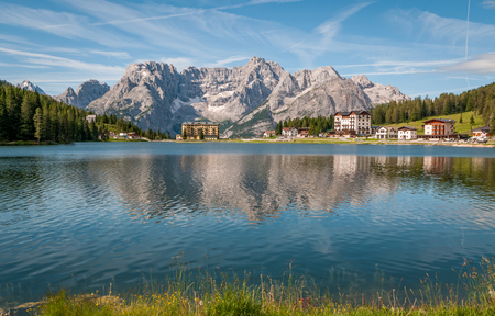 Lake Misurina in summer season, Dolomites, Italy.の写真素材
