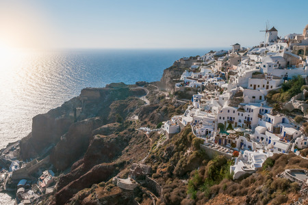 Sunset at Oia, Santorini, Greece.の写真素材