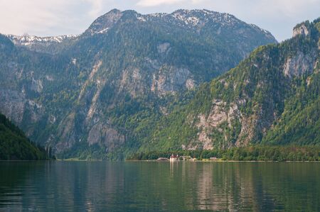 Konigssee, the deepest and cleanest lake in Bavaria, Germany.の写真素材
