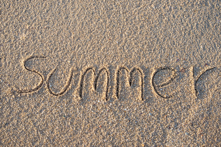 Word summer on sandの写真素材