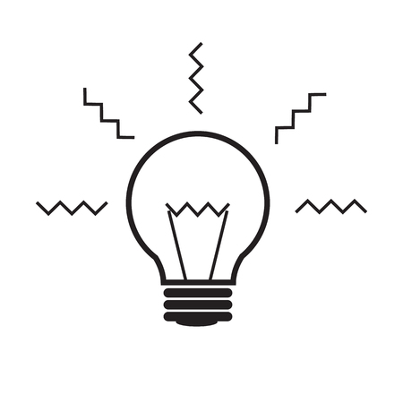 Smart and bright Light lamp icon, Idea lamp concept on white background, creative technology design.のイラスト素材