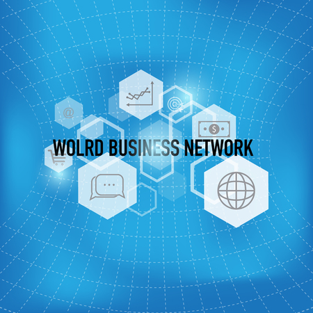Business logo Concept of communication in the network, creative technology design.のイラスト素材