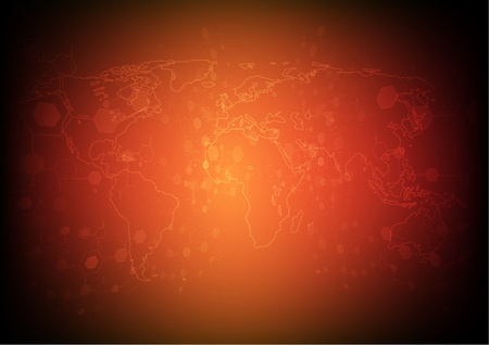 Vector Abstract futuristic circuit board, Illustration high technology dark blue color background. Hi-tech digital technology conceptのイラスト素材