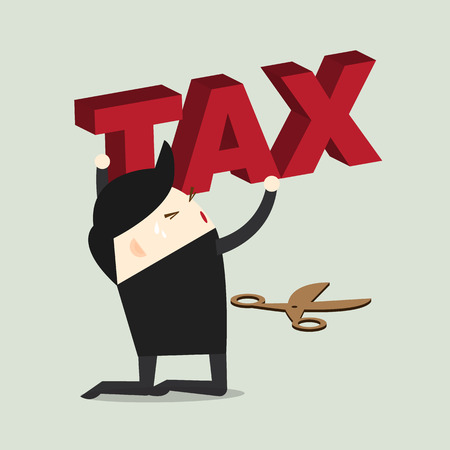 Foreman tax payment deduction. Business Concept vector Illustration.のイラスト素材