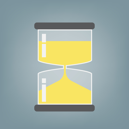 Transparent hourglass icon, sand glass, sand clock, flat design