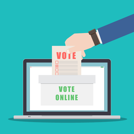 Voting concept in flat style -Vote paper, democracy conceptのイラスト素材