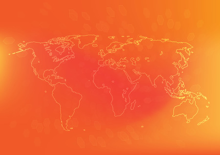 World map with orange colorのイラスト素材