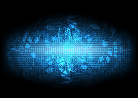 abstract blue sci-fi background for technology illustrationのイラスト素材