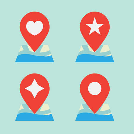 Pin on map line icon, Pin icon outline and solid vector illustration, linear pictogram isolatedのイラスト素材