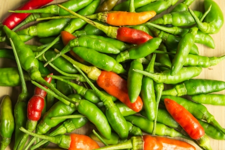 Close up of hot chilli peppers backgroundの写真素材