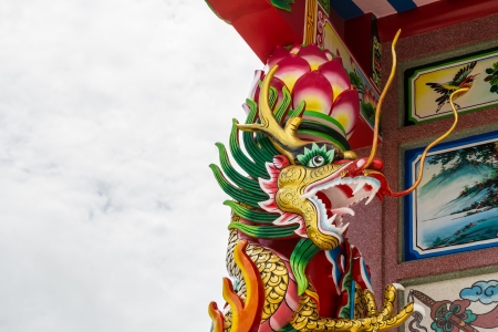 Close up of chinese dragon in joss houseのeditorial素材