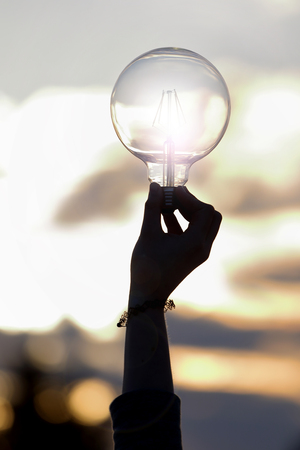 sunshine light bulbの写真素材