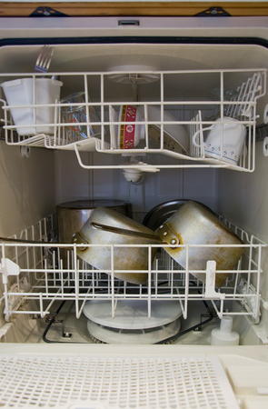 Inside dishwasher; Kitchenの写真素材
