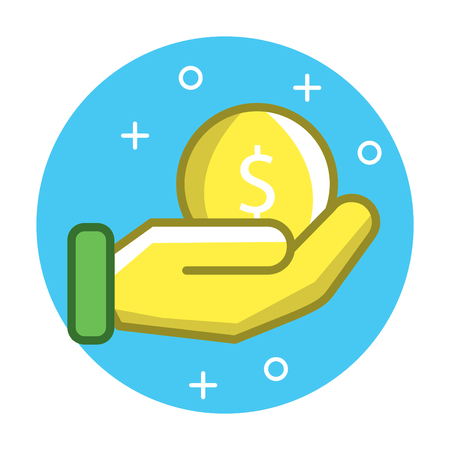 coins vector line icon, sign, illustration on background, editable strokesのイラスト素材