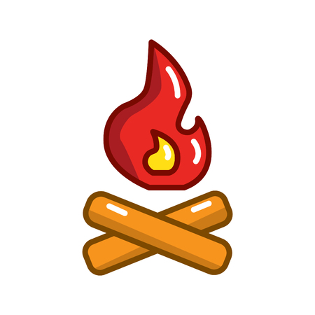 Firefighter concept vector thin line icon. Fire, symbol, sign, illustration on isolated background.のイラスト素材