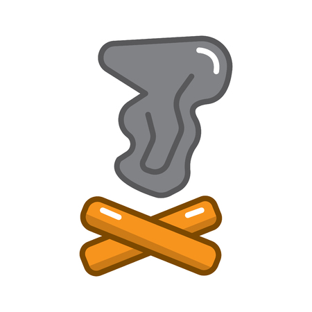 smoke,firefighter concept vector thin line icon,fire, symbol, sign, illustration on isolated backgroundのイラスト素材