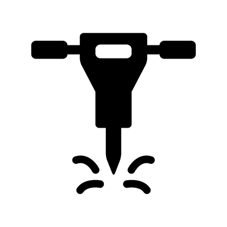 Silhouette drill icon illustration. Isolated on white backgroundのイラスト素材