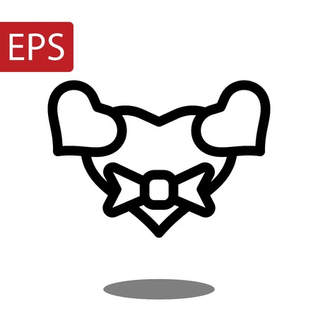 Heart vector icon, Love symbol. Valentine's Day sign, emblem isolated on white background, Flat style for graphic and web design, logoのイラスト素材