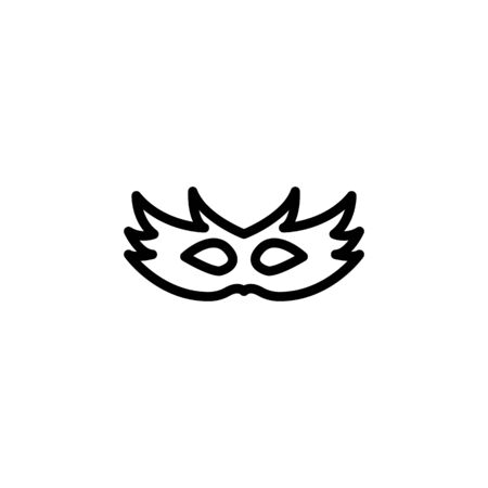Carnival mask line icon, outline vector sign, linear style pictogram isolated on white. Masquerade symbol, logo illustration. Editable stroke on white backgroundのイラスト素材