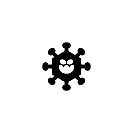 icon glyph Corona Virus Sign Icon. Pneumonia. COVID-19 NCOV-2019 Corona Virus Abbreviation. Bacteria Scheme. Vector Illustration graphic design on white background good for informationのイラスト素材