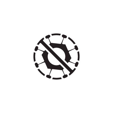 icon banned from Corona Virus Sign Icon. Pneumonia. COVID-19 NCOV-2019 Corona Virus Abbreviation. Bacteria Scheme. Vector Illustration graphic design on white background good for informationのイラスト素材