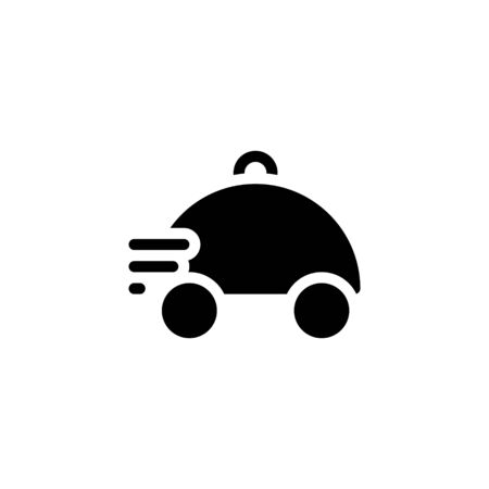 Solid icon food delivery icon vector, Pictogram flat outline design for apps , Isolated on white background, Vector illustration, editable stroke, 48x48 pixel perfectのイラスト素材