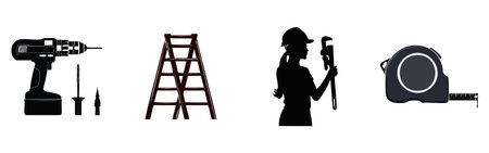 Vector Silhouette Illustrations Featuring Diverse Jobs and Professions.