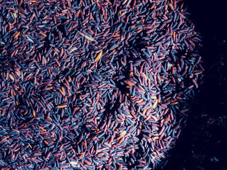 a brown rice close up top viewの写真素材