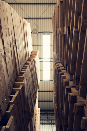 Pallets wood Sort by is high in the industry.の写真素材