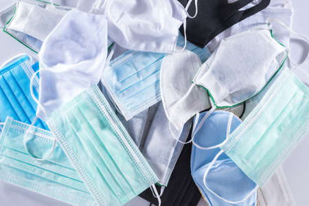 surgical mask a pile for spread protection anti bacteria and Corona virus Disease (COVID-19).の写真素材